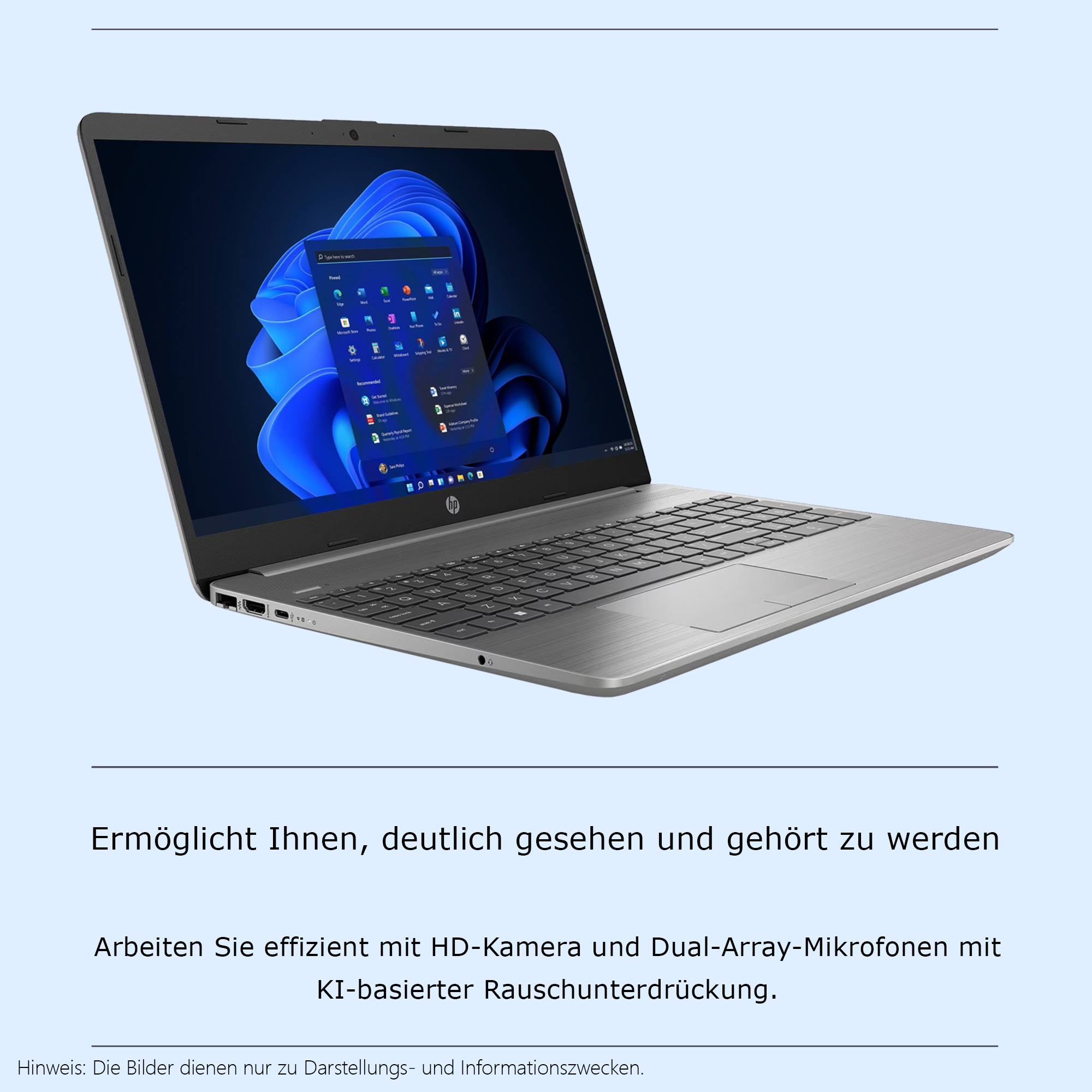 HP 250 G9 Laptop, 15,6" FHD, i7-1255U, QWERTZ, W11Home