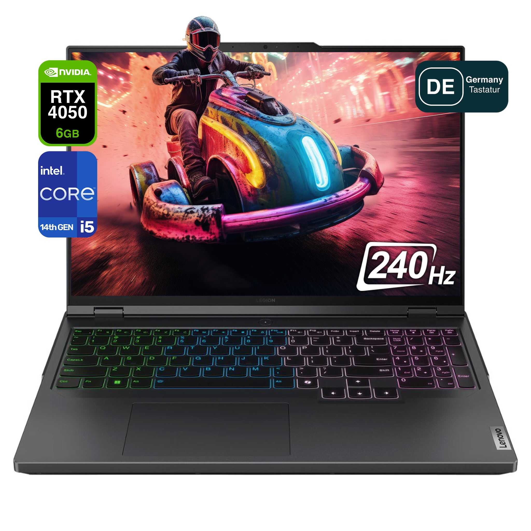 Lenovo Legion Pro 5i Gaming Laptop, i5-14500HX, 16" WQXGA, RTX4050, QWERTZ, W11Home