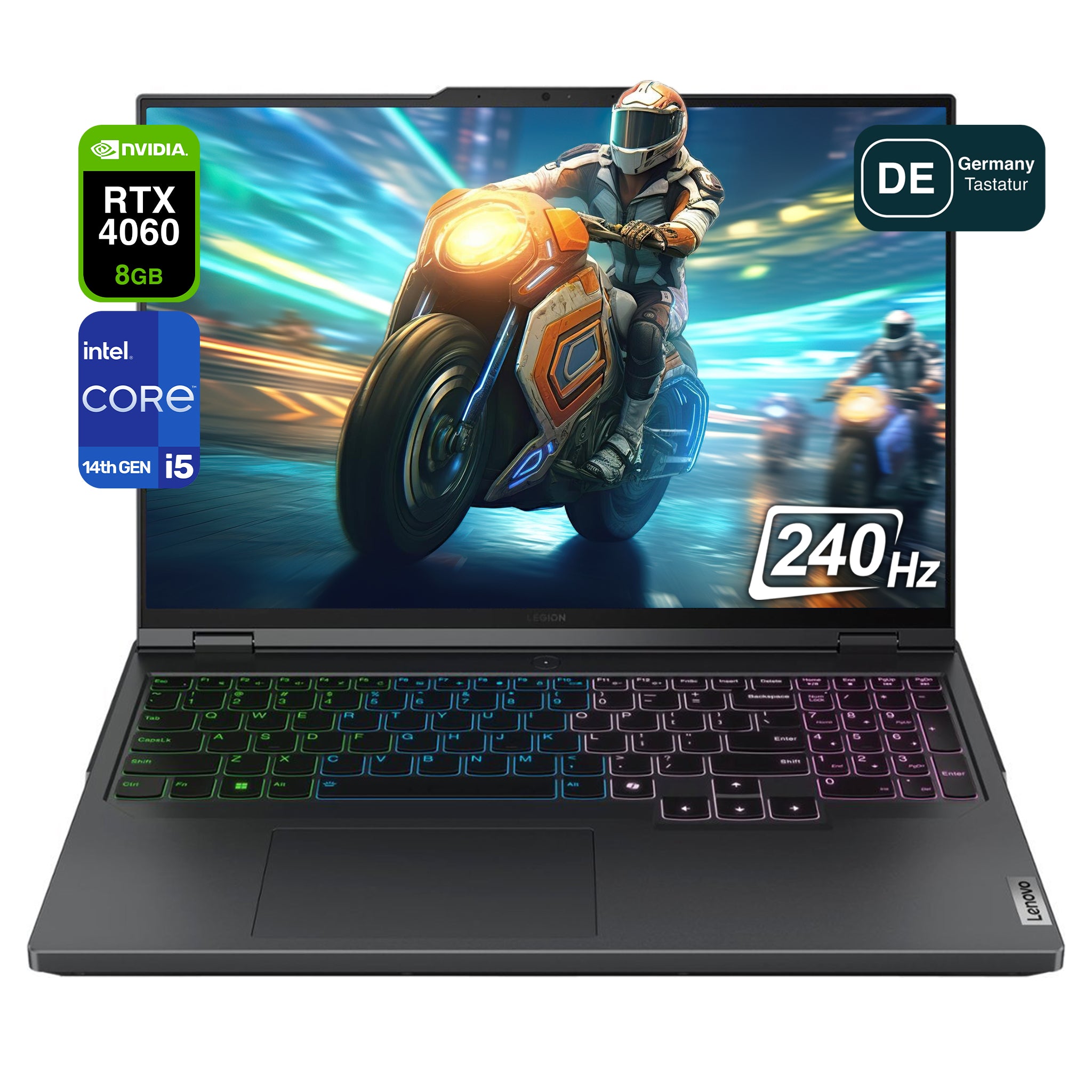 Lenovo Legion Pro 5i Gaming Laptop, i5-14500HX, 16" WQXGA, RTX4060, QWERTZ, W11Home