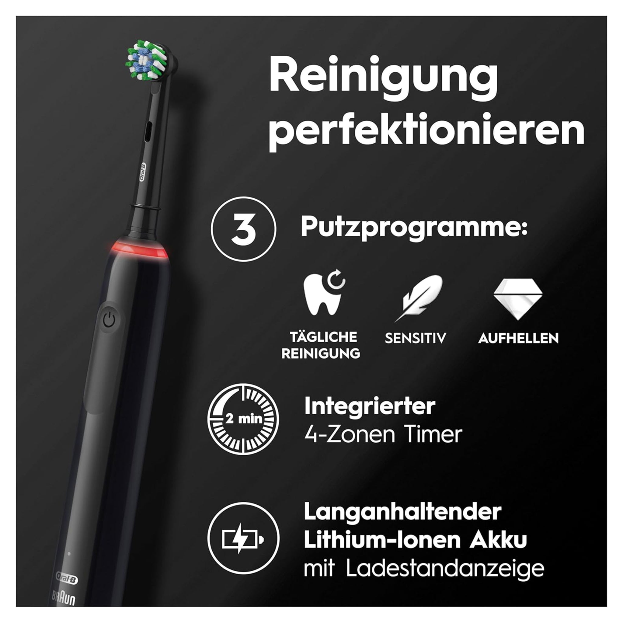 Oral-B Pro 3 3900 Elektrische Zahnbürste/Electric Toothbrush, Doppelpack & 3 Aufsteckbürsten, Rosa/Schwarz