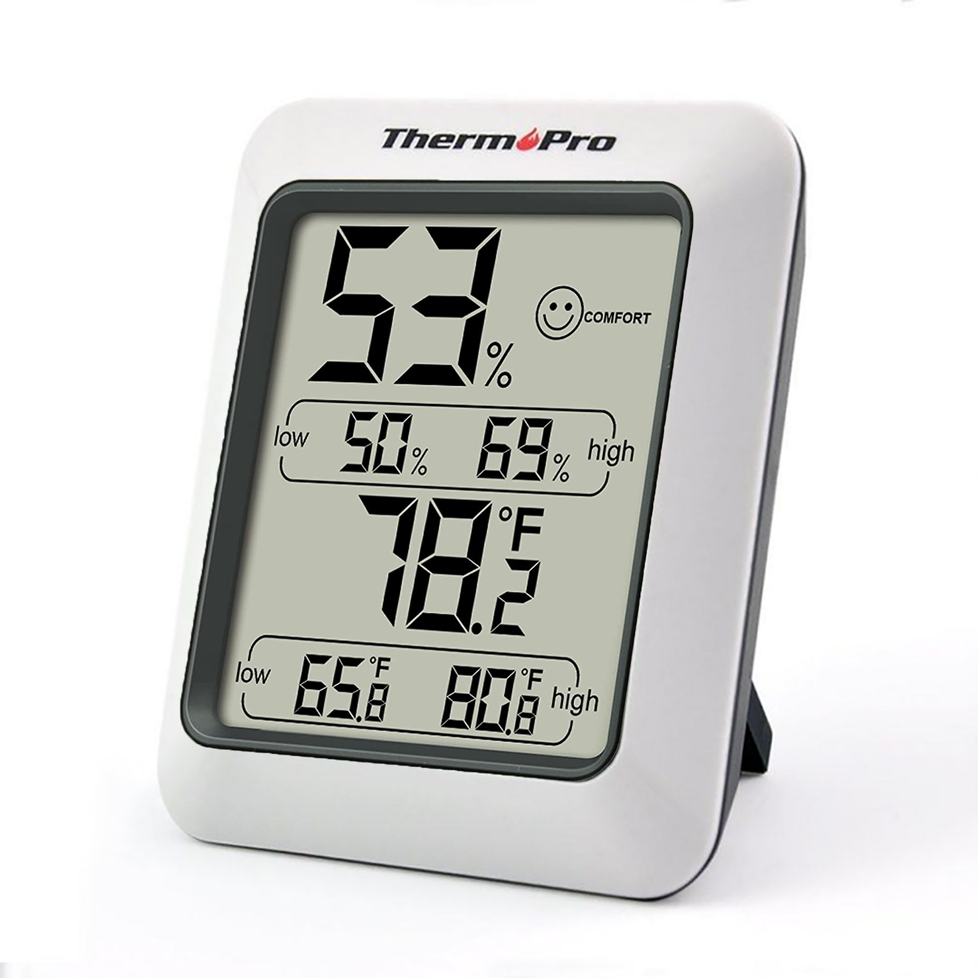 ThermoPro TP50 digitales Thermo-Hygrometer Innen Thermometer Raumthermometer mit Aufzeichnung und Raumklima-Indikator für Raumklimakontrolle Klima Monitor