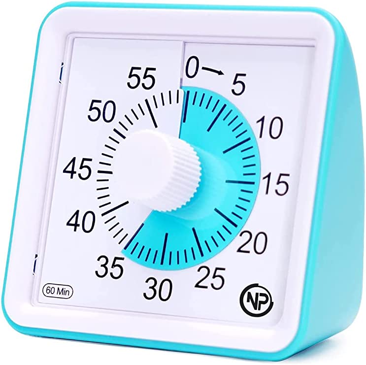 NPO 60 Minuten visueller Timer, leiser Timer für Kinder und Erwachsene, Klassen-Countdown-Uhr, Zeitmanagement-Tool für Bildung TMR60G