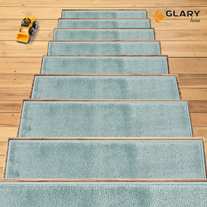 Glary Home GH13A, 13er Set Treppenmatten 22 cm x 71 cm x 1,2 cm Selbstklebender Treppenteppich